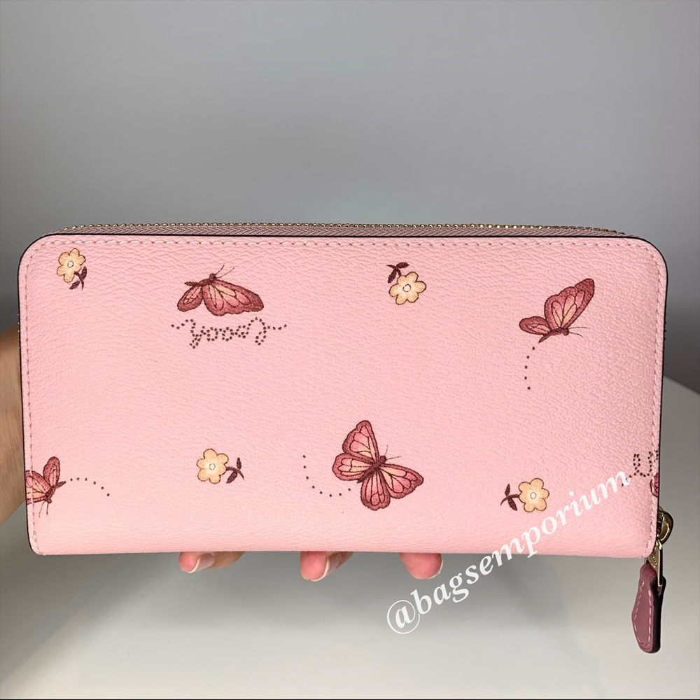 Coach Butterfly Large Accordion Zip Wallet - Picture 3 of 11
